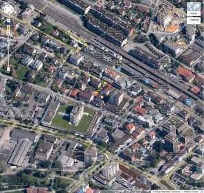 Wegbeschrieb TZ5 GELB P+R : ROT ÖV