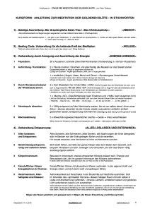 KURZFORM • ANLEITUNG ZUR MEDITATION DER GOLDENEN BLÜTE • IN STICHWORTEN